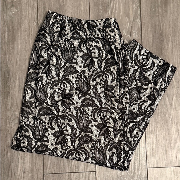 Karen Kane Black and White Lace Pants - Picture 1 of 2
